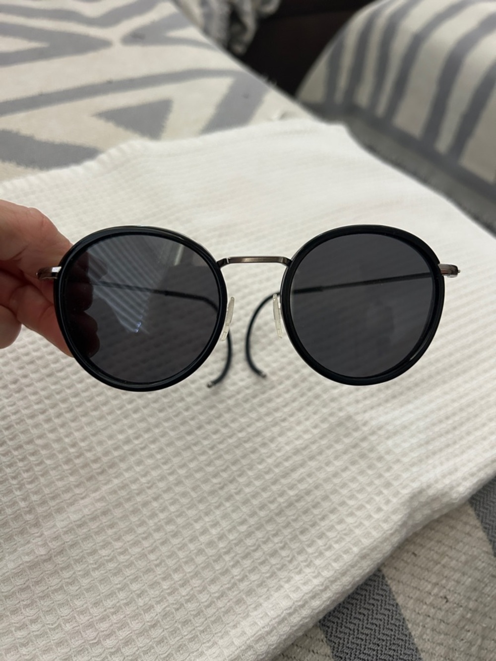 Von Zipper Empire Round Sunglasses Black Silver Retro Designer